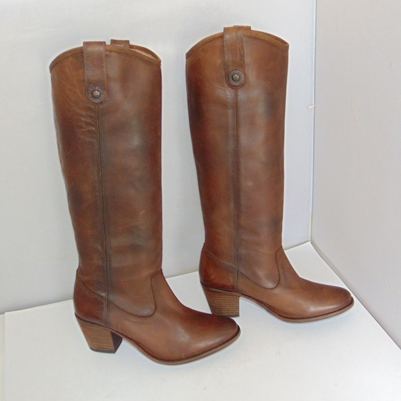 Frye Jackie Button Brown Vintage Leather 7.5 - Picture 4 of 8